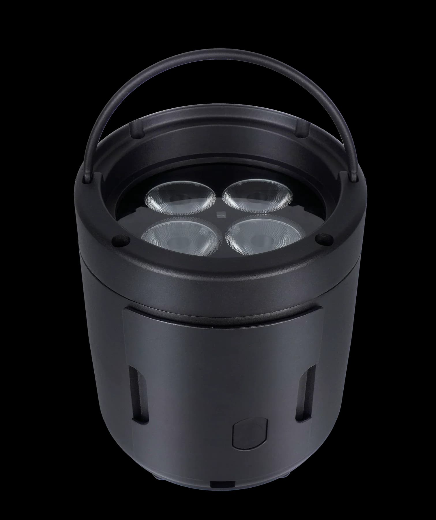 Front view of the round LumiUp Aqua P4RX with four unlit lenses