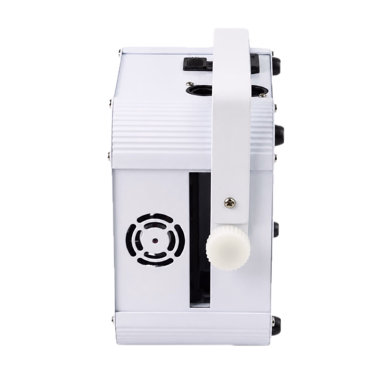 Side profile of the white LumiUp Mini S6 with adjustable mounting bracket