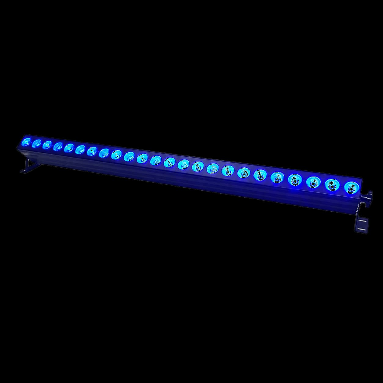 LumiUp Flex W24 Pro battery wall washer producing blue light