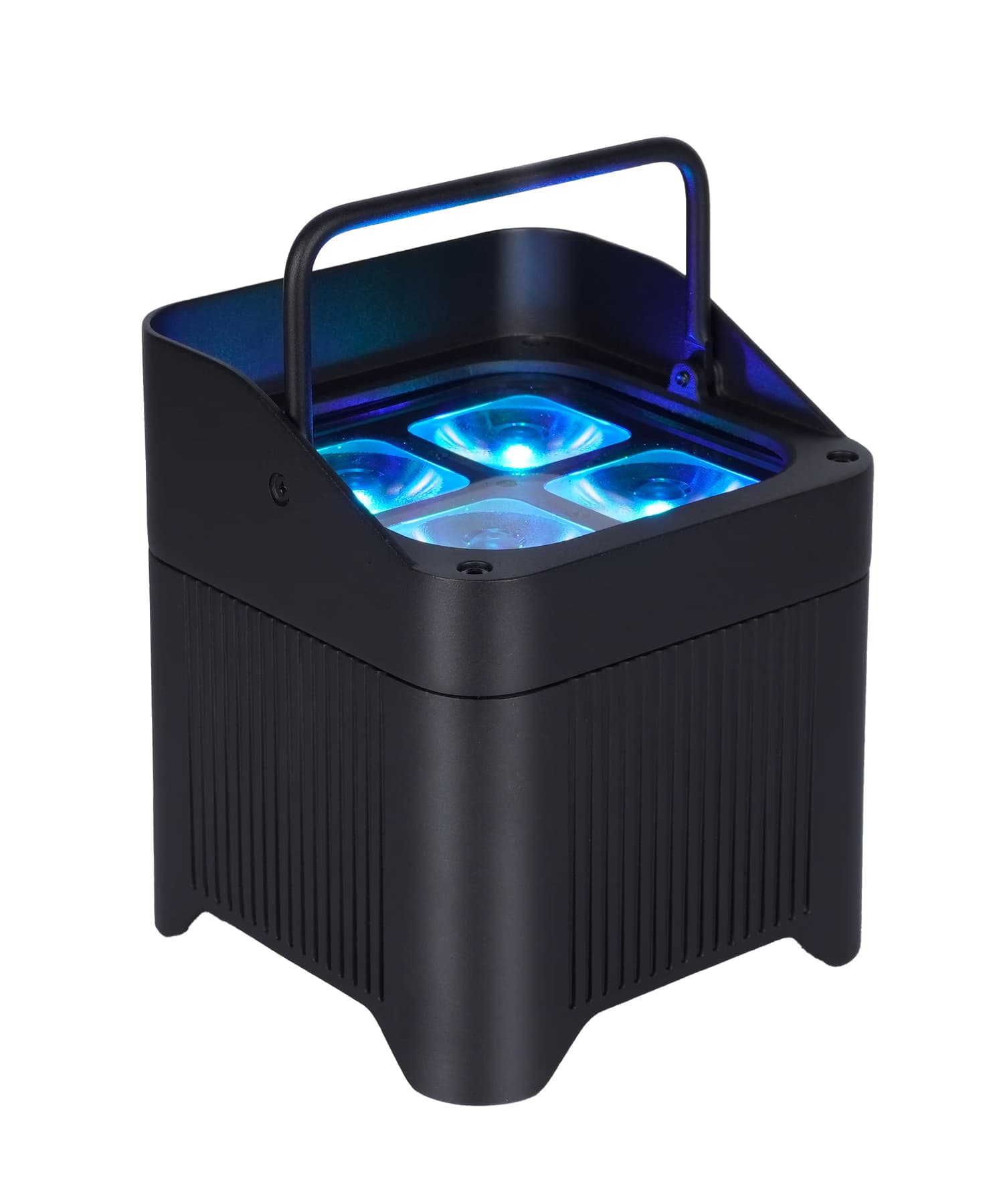 LumiUp Aqua P4X producing saturated blue and cyan light