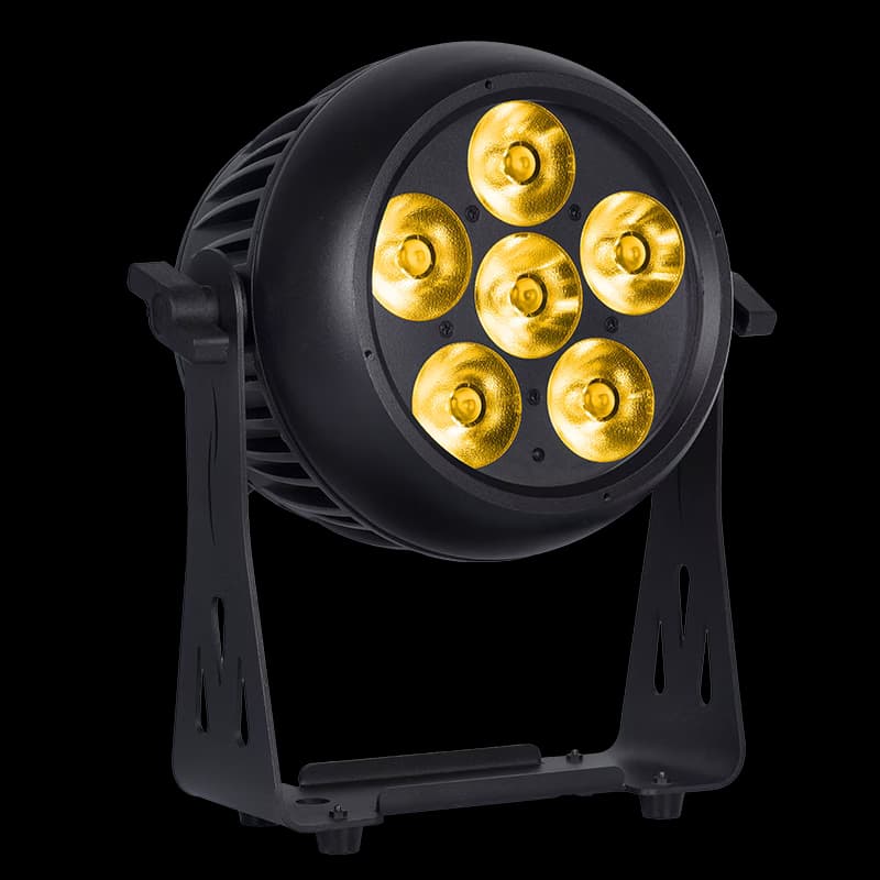 LumiUp Aqua P6X LU-AQP6X waterproof battery PAR with six amber illuminated lenses