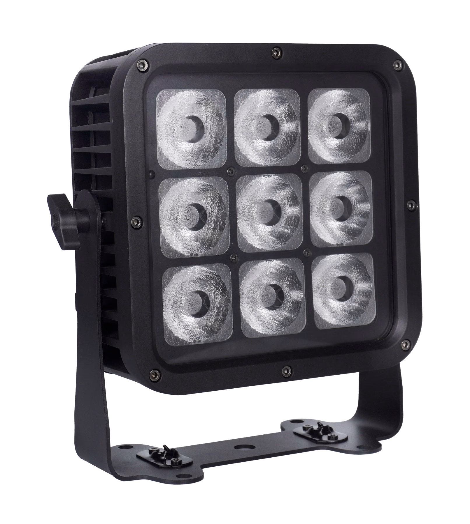 Front three-quarter view of the LumiUp Aqua P9 with nine unlit lenses
