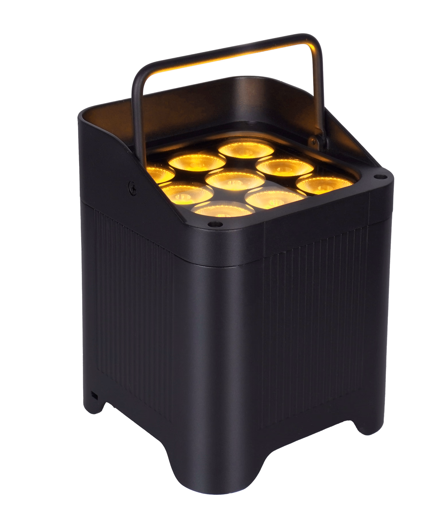 LumiUp Aqua P9X LU-AQP9X wireless-rechargeable IP65 battery PAR with nine amber illuminated lenses