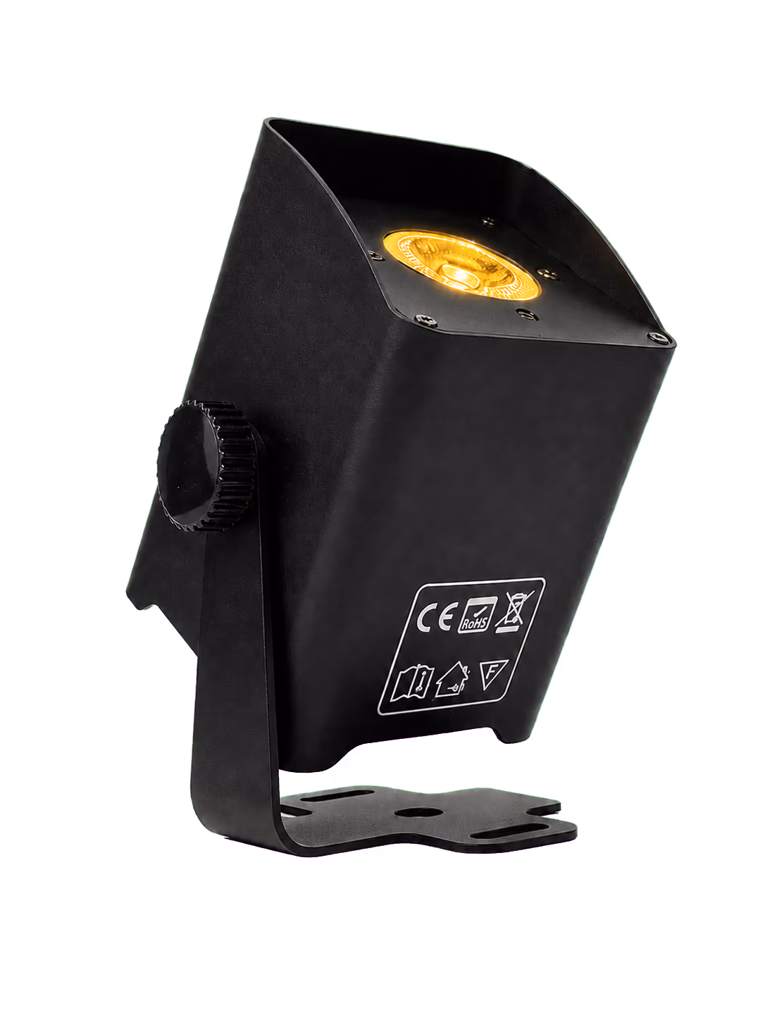 Black LumiUp Mini S2 battery LED PAR with amber illuminated lens