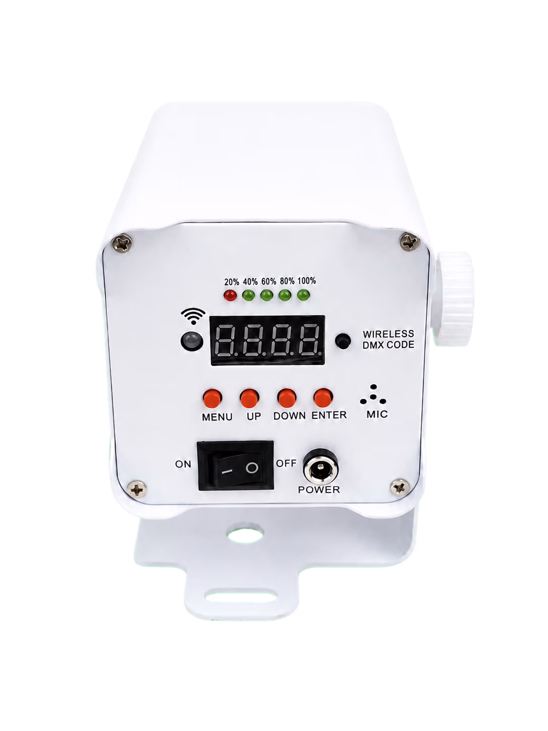 LumiUp Mini S2 control panel with battery indicators, wireless DMX control and 4-digit display