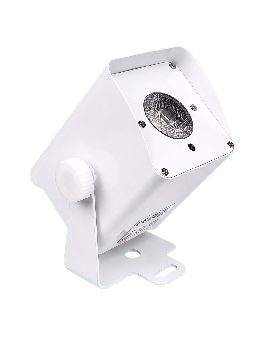 White LumiUp Mini S2 battery LED PAR viewed from the front left