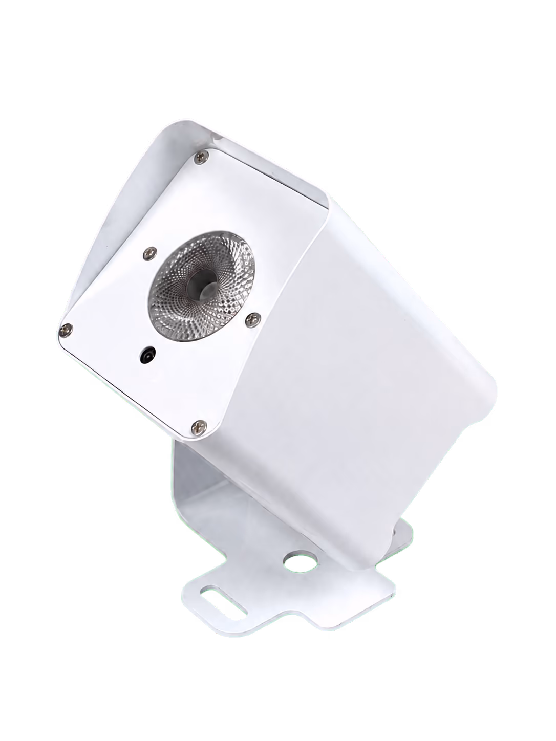 White LumiUp Mini S2 battery LED PAR viewed from the front right