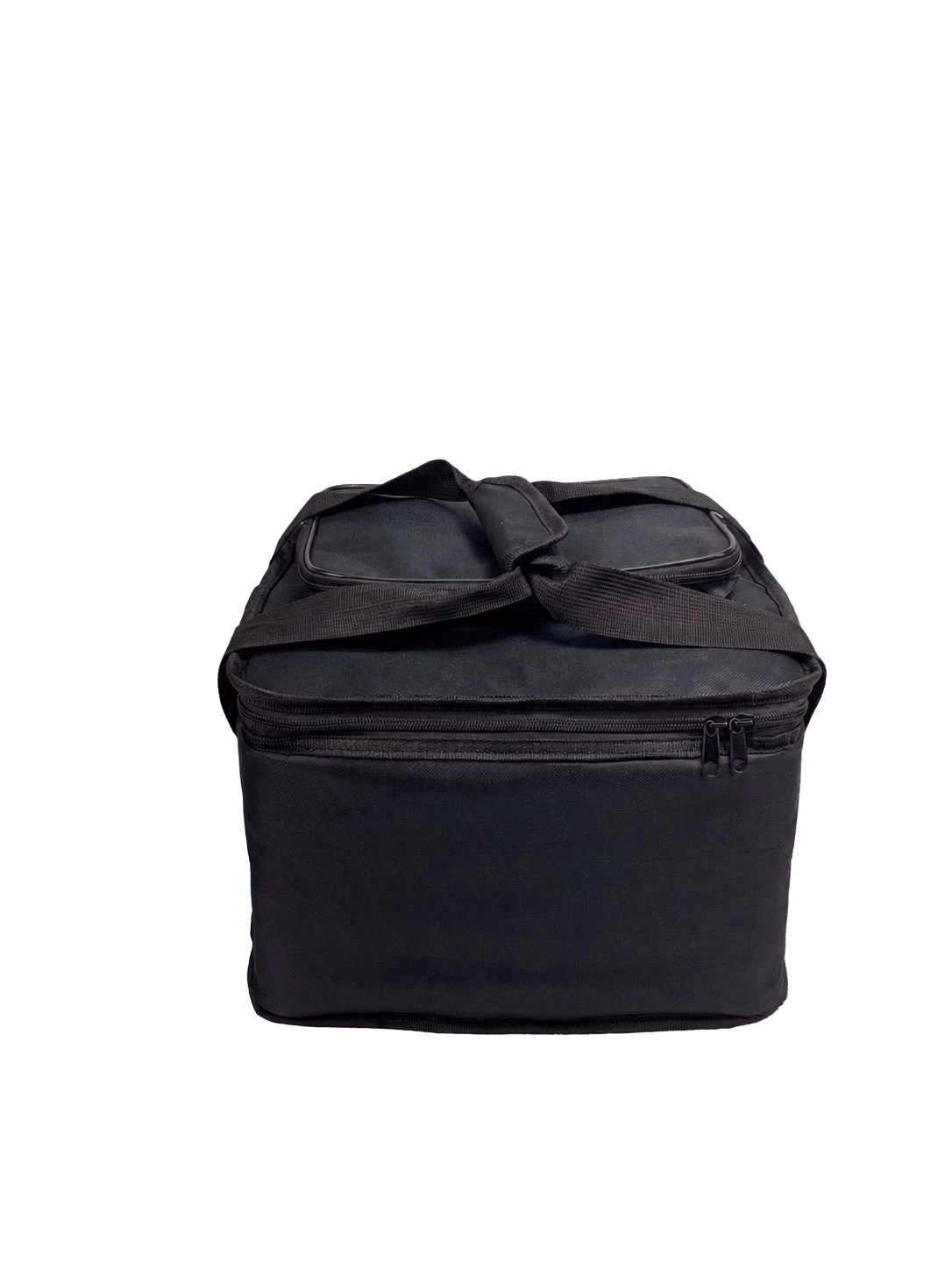 Closed black LU-SB4 soft carry bag with zip closure, handles and shoulder strap
