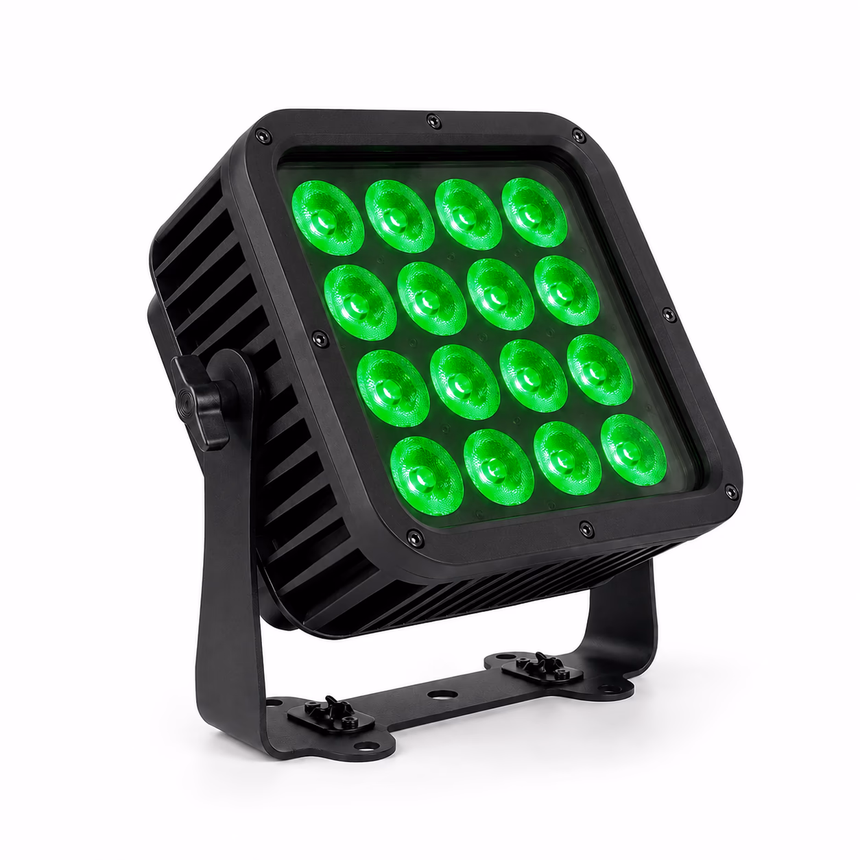 LumiUp Flex P16 Pro sixteen-lens battery PAR producing green light