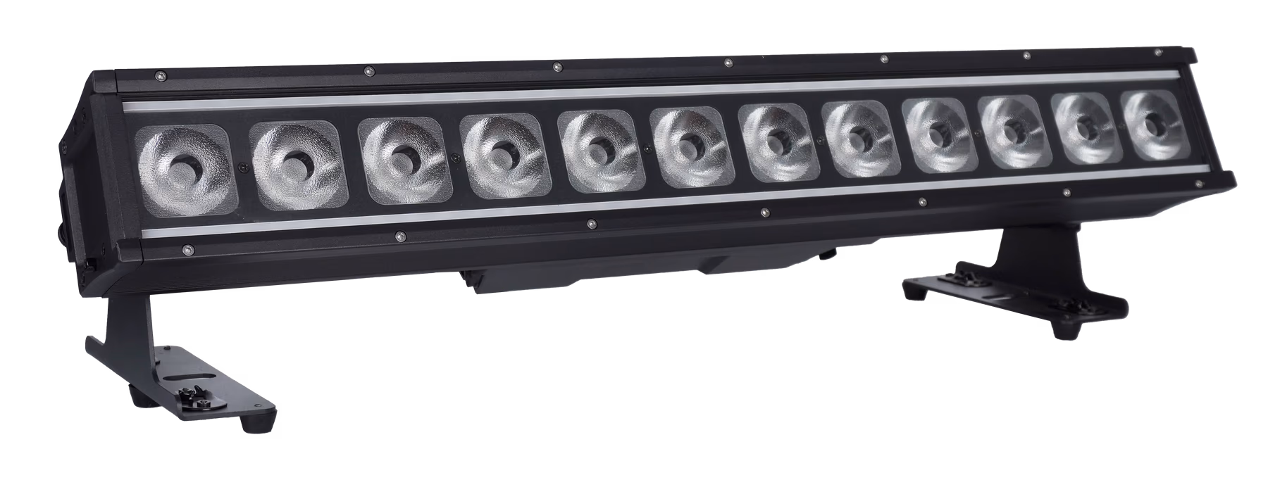 Angled front view of the LumiUp Flex W12 Pro wall washer with its LEDs off