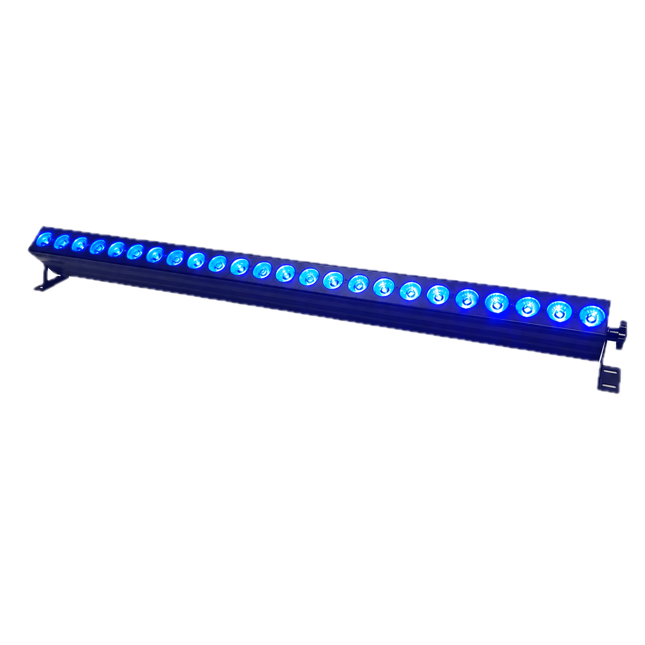 LumiUp Flex W24 Pro battery wall washer producing blue light