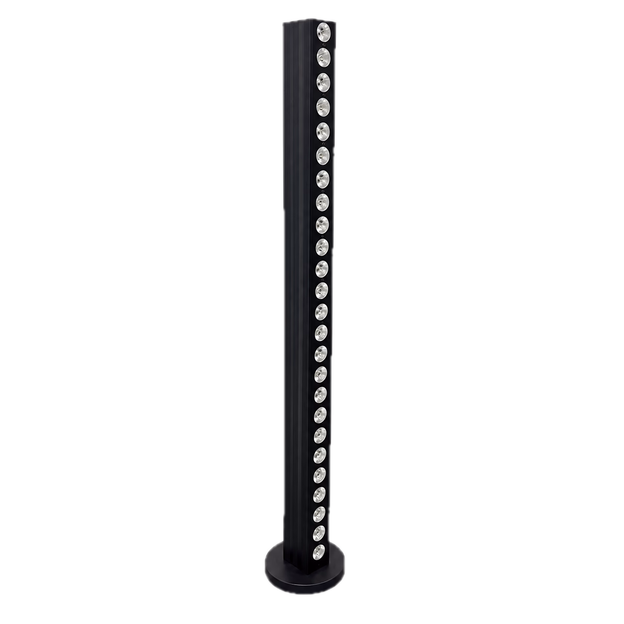Front view of the LumiUp Flex W24 Pro standing vertically on its circular floor base